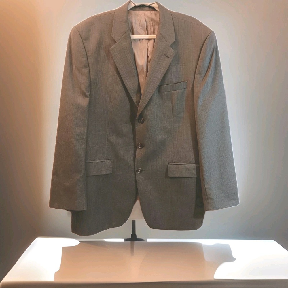 Lauren Ralph Lauren Blazer Wool Cashmere Mens 44L Brown Glen Plaid Sport Coat